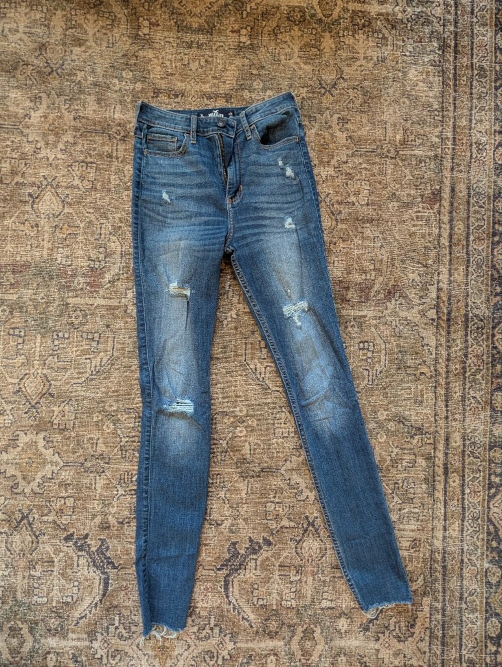 Hollister Dark Blue Distressed Skinny Jeans 3L
